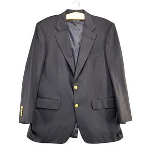 Brooks Brothers Italy Men's Blazer Suit Jacket Black Super 120s Actual 42x32